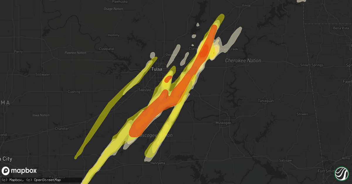 Hail map in Broken Arrow, OK on April 4, 2017