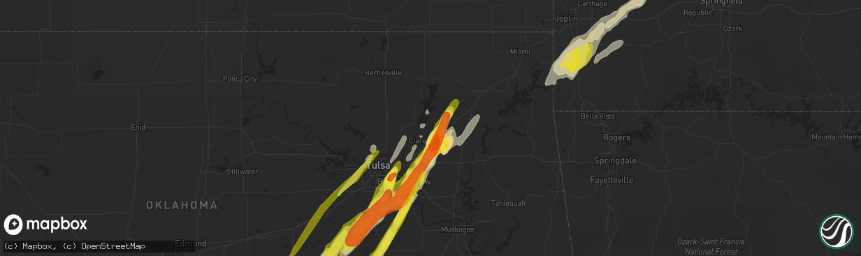 Hail map in Claremore, OK on April 4, 2017