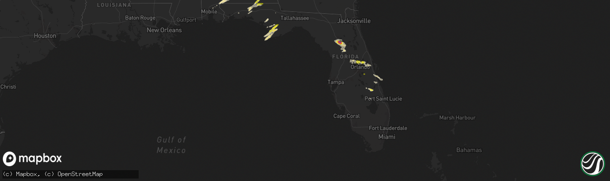 Hail map in Florida on April 4, 2017