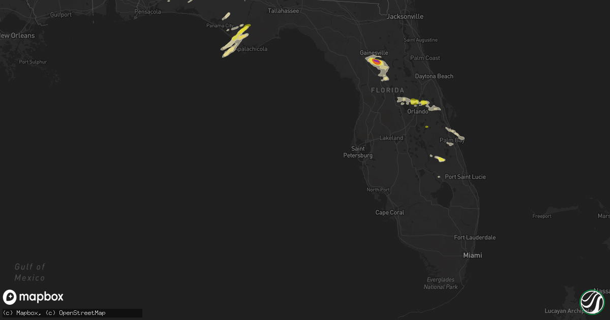 Hail map in Florida on April 4, 2017