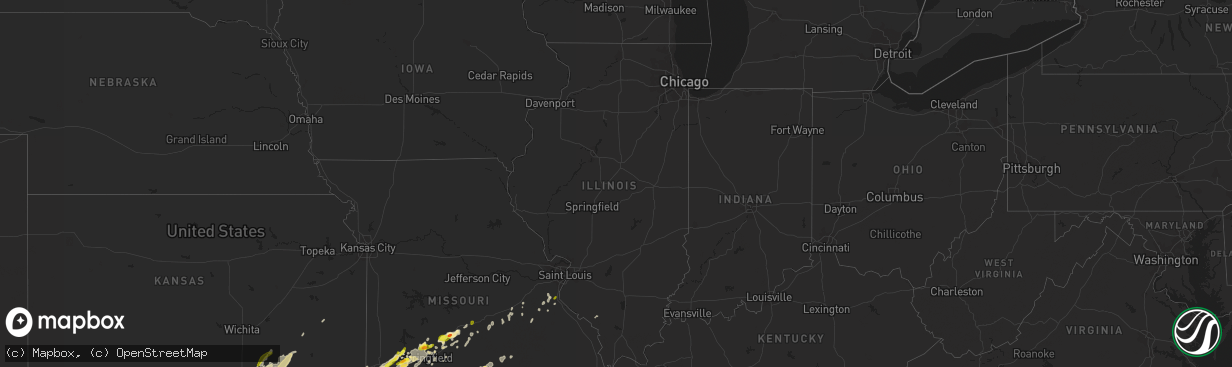 Hail map in Illinois on April 4, 2017