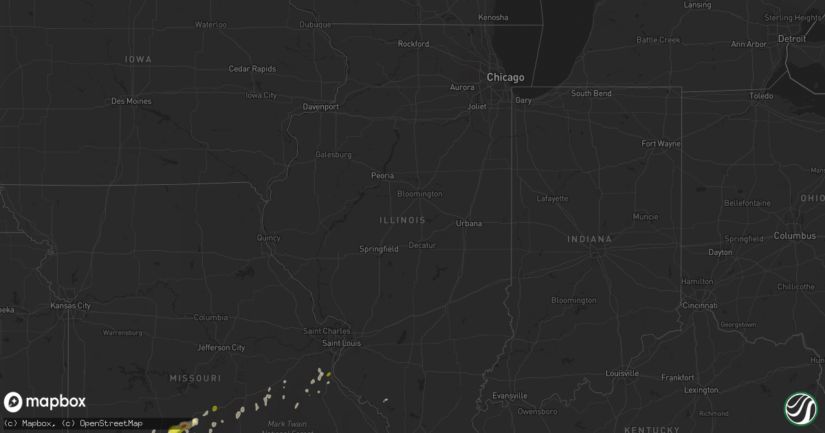 Hail map in Illinois on April 4, 2017