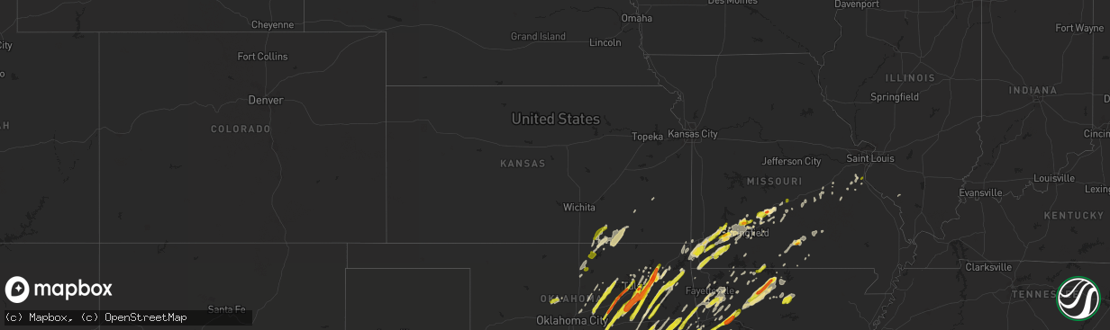 Hail map in Kansas on April 4, 2017