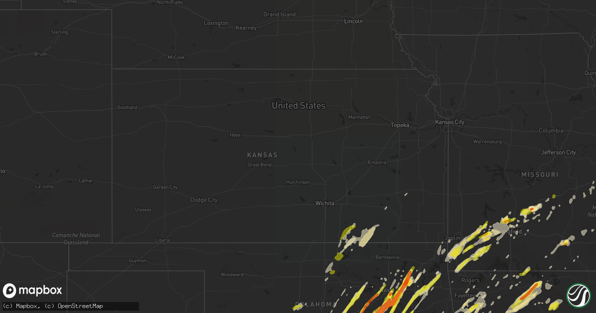 Hail map in Kansas on April 4, 2017