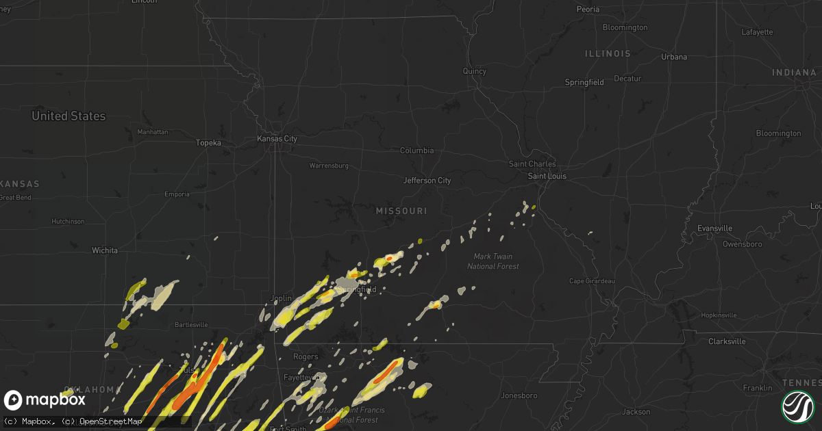 Hail map in Missouri on April 4, 2017