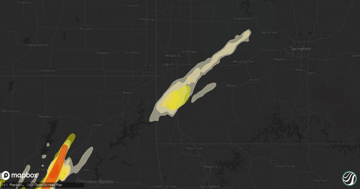 Hail map in Neosho, MO on April 4, 2017