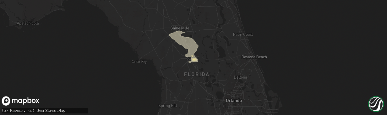 Hail map in Ocala, FL on April 4, 2017