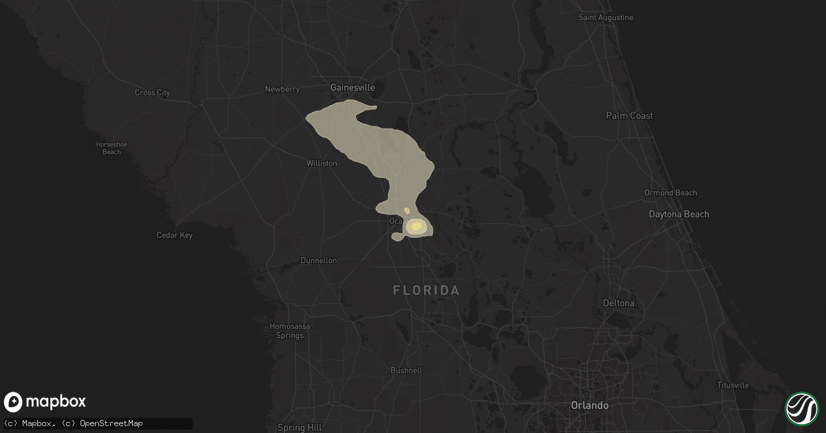 Hail map in Ocala, FL on April 4, 2017