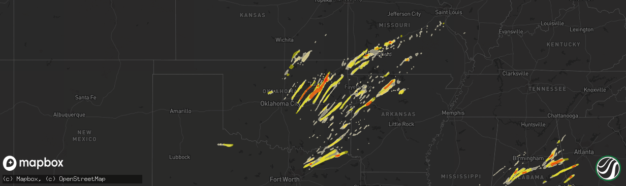 Hail map on April 4, 2017