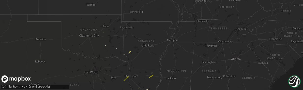 Hail map in Arkansas on April 4, 2019