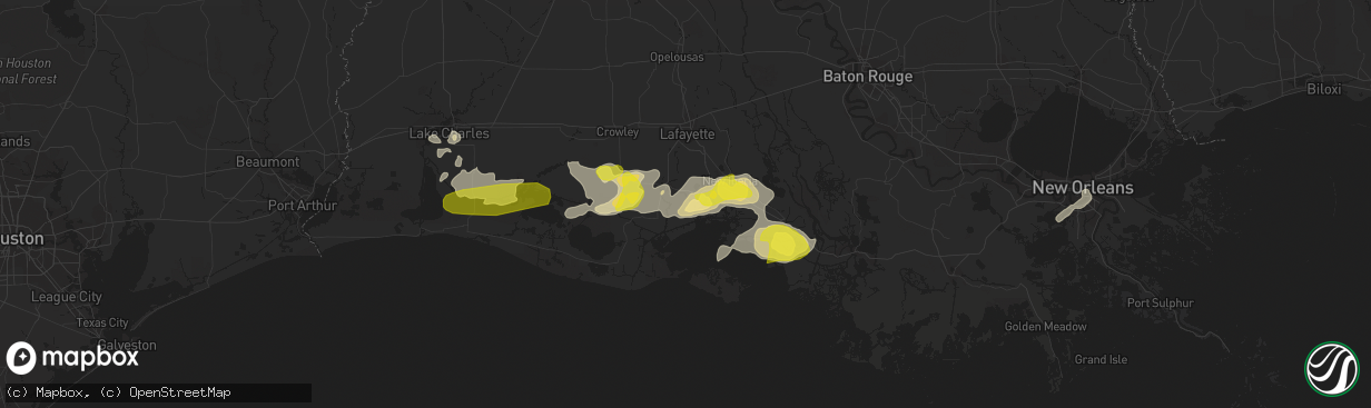 Hail map in Erath, LA on April 4, 2019