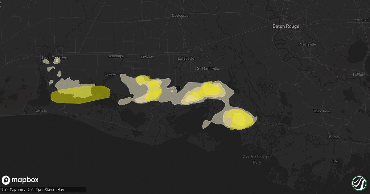 Hail map in Erath, LA on April 4, 2019