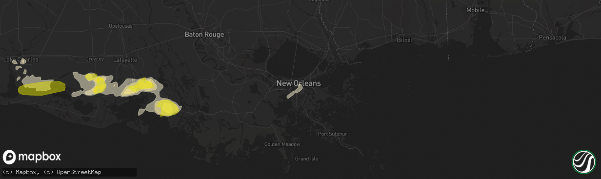 Hail map in Gretna, LA on April 4, 2019