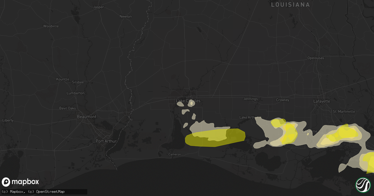 Hail map in Lake Charles, LA on April 4, 2019