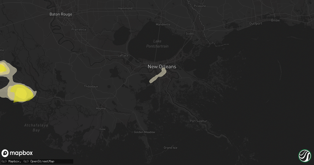 Hail map in Marrero, LA on April 4, 2019