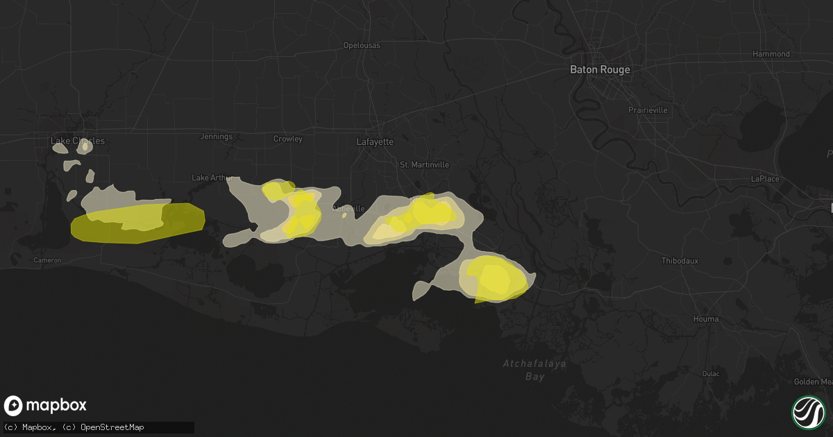 Hail map in New Iberia, LA on April 4, 2019