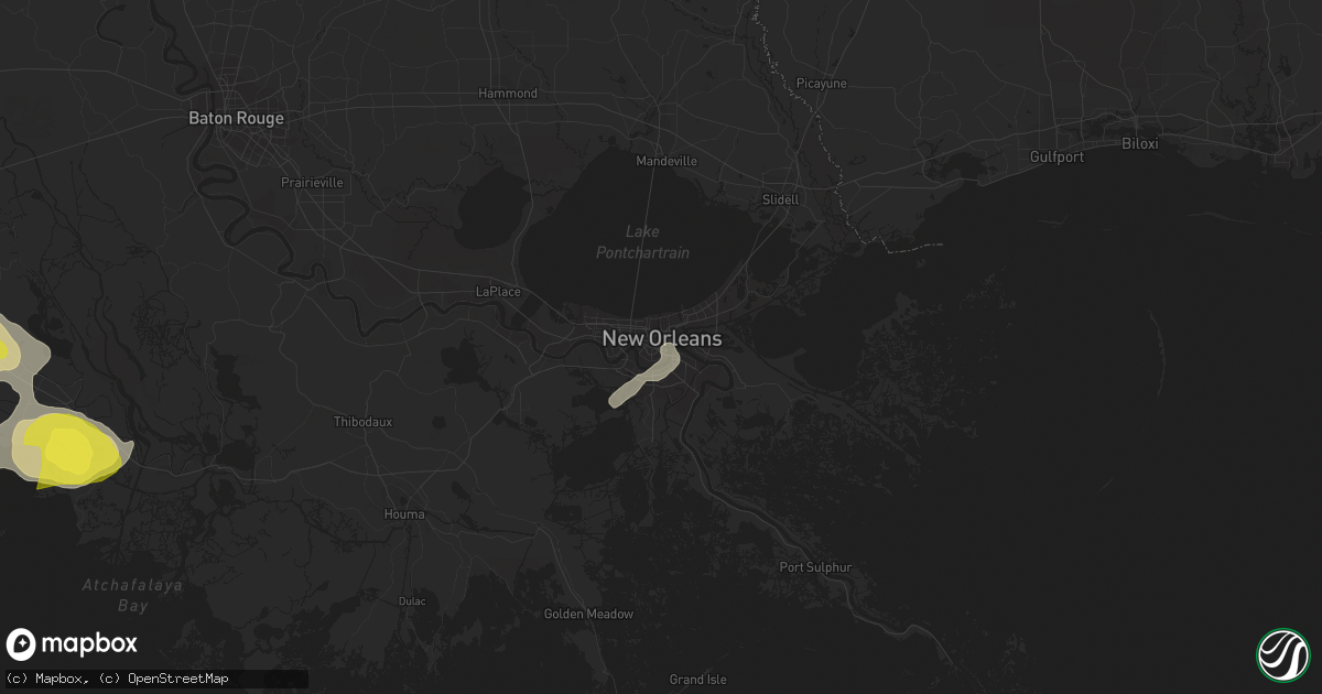 Hail map in New Orleans, LA on April 4, 2019