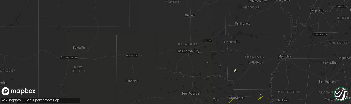 Hail map in Oklahoma on April 4, 2019