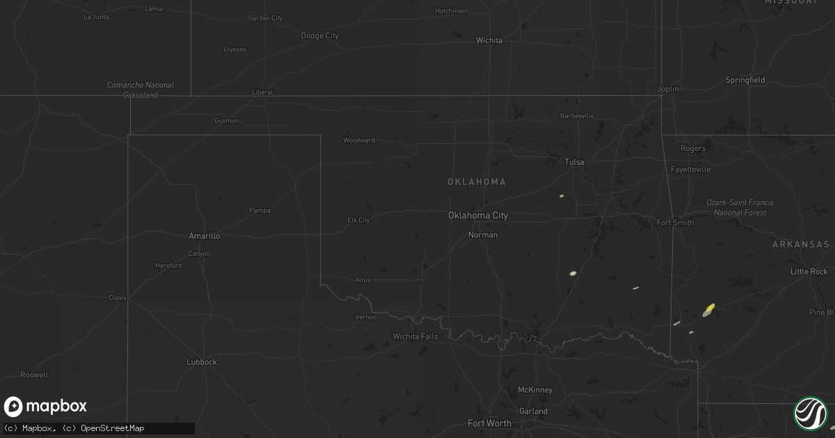 Hail map in Oklahoma on April 4, 2019