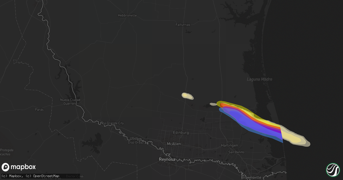 Hail map in Linn, TX on April 4, 2020