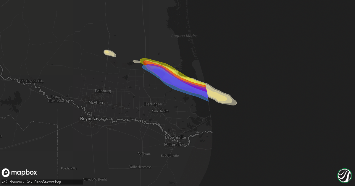 Hail map in Rio Hondo, TX on April 4, 2020