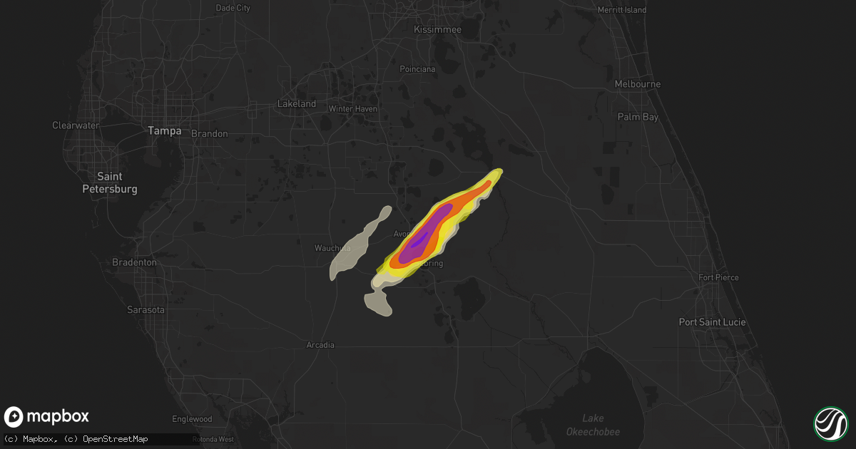 Hail map in Avon Park, FL on April 4, 2022