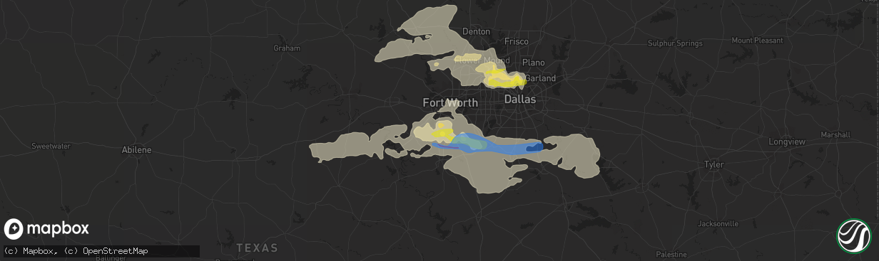 Hail map in Crowley, TX on April 4, 2022