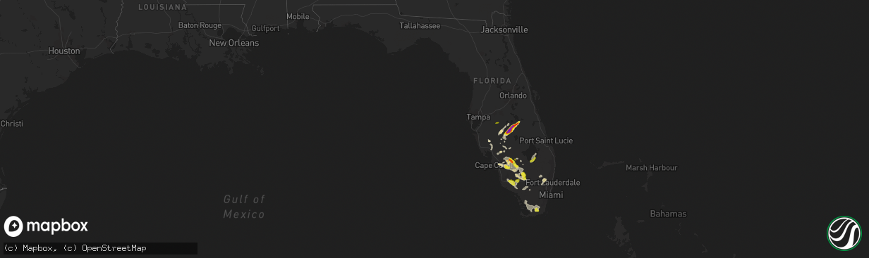 Hail map in Florida on April 4, 2022