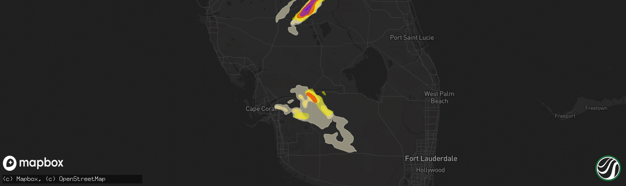 Hail map in Labelle, FL on April 4, 2022