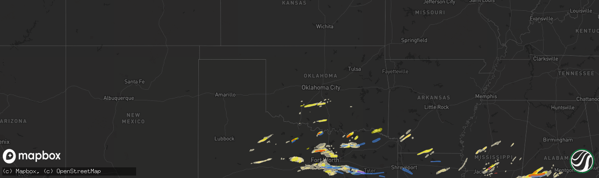 Hail map in Oklahoma on April 4, 2022