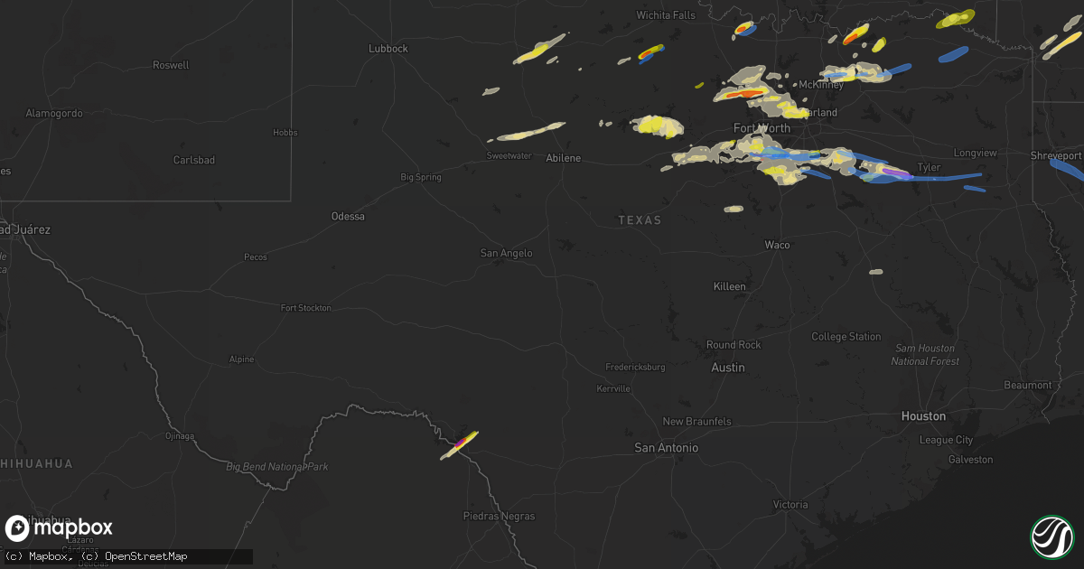 Hail map in Texas on April 4, 2022