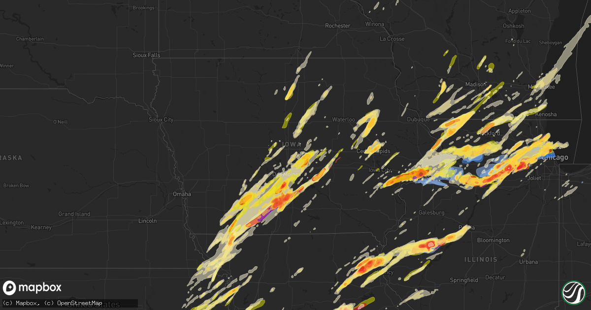 Hail map in Iowa on April 4, 2023
