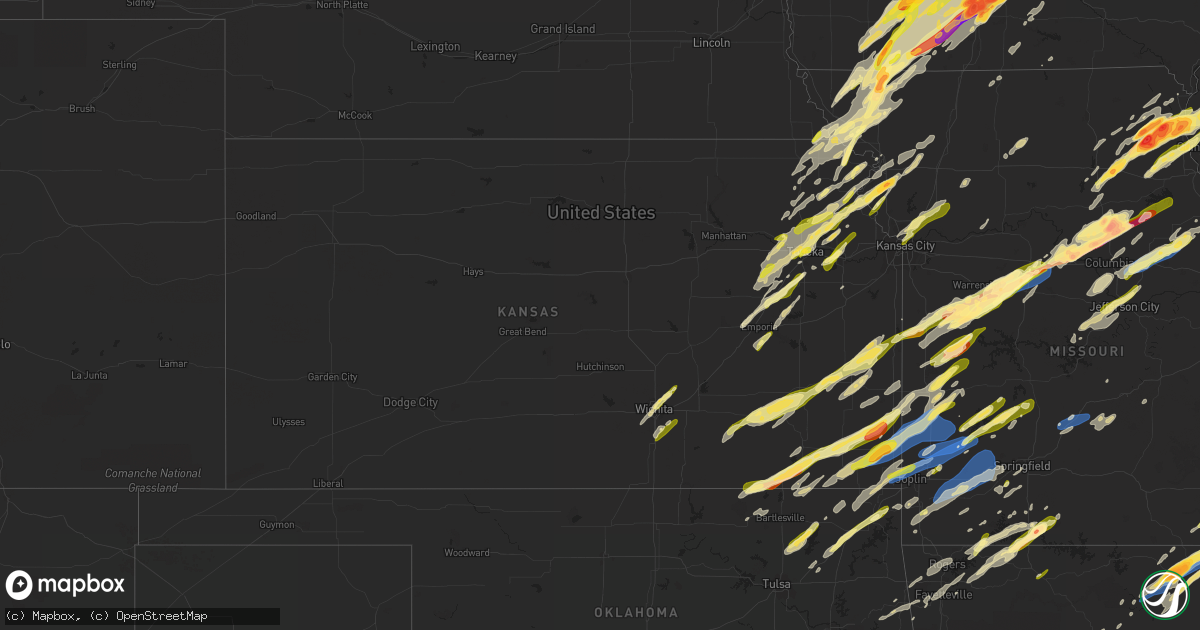 Hail map in Kansas on April 4, 2023