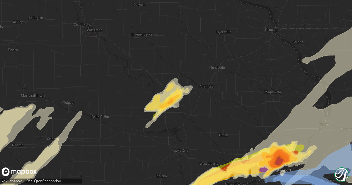Hail map in Marion, IA on April 4, 2023