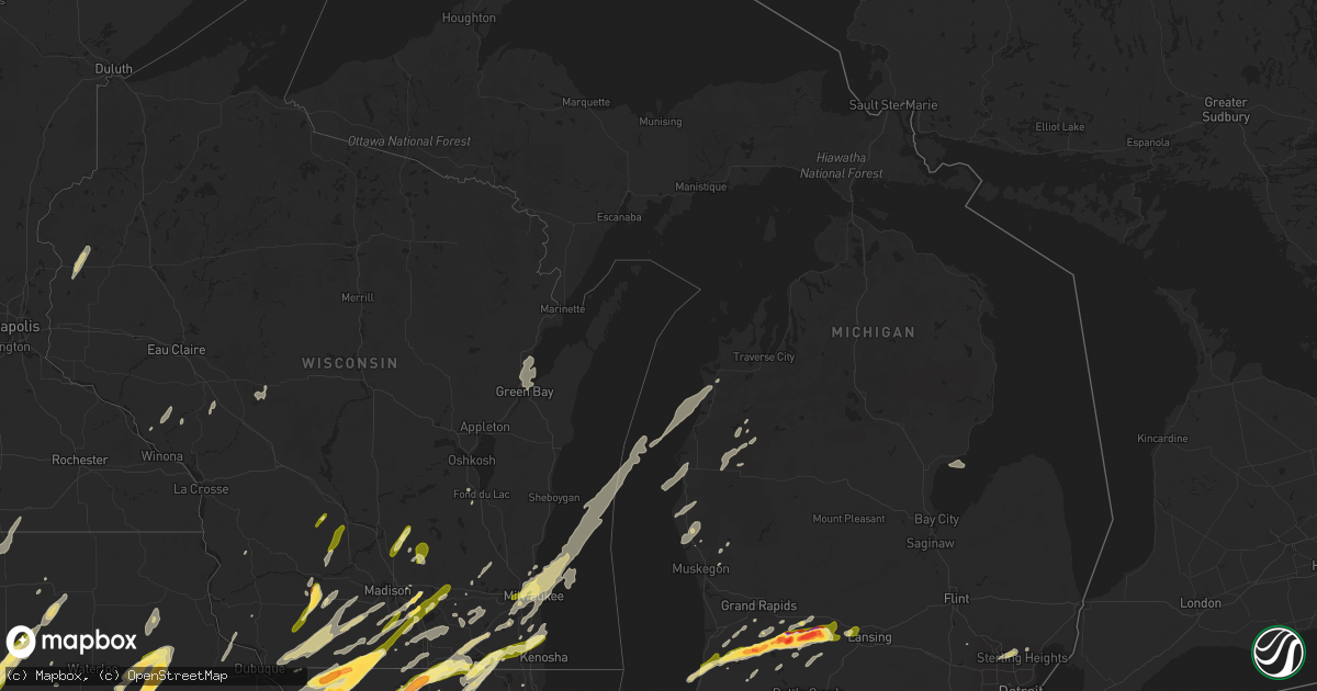 Hail map in Michigan on April 4, 2023