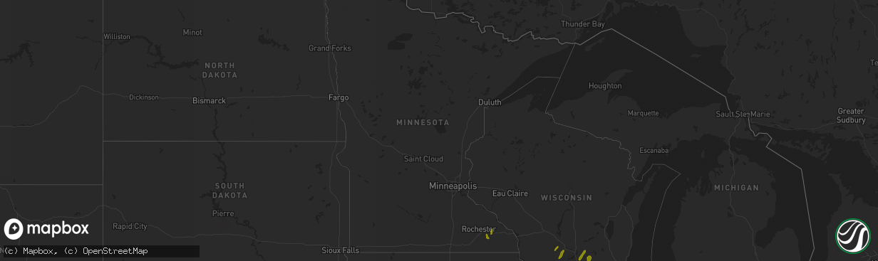 Hail map in Minnesota on April 4, 2023
