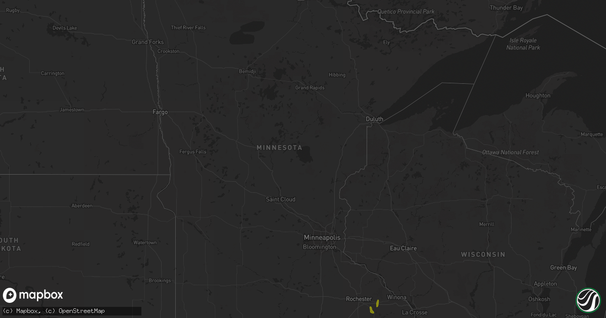 Hail map in Minnesota on April 4, 2023