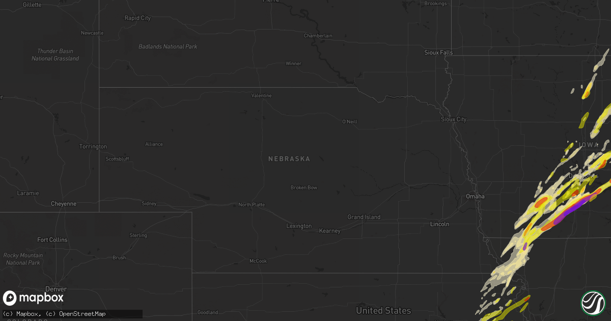 Hail map in Nebraska on April 4, 2023