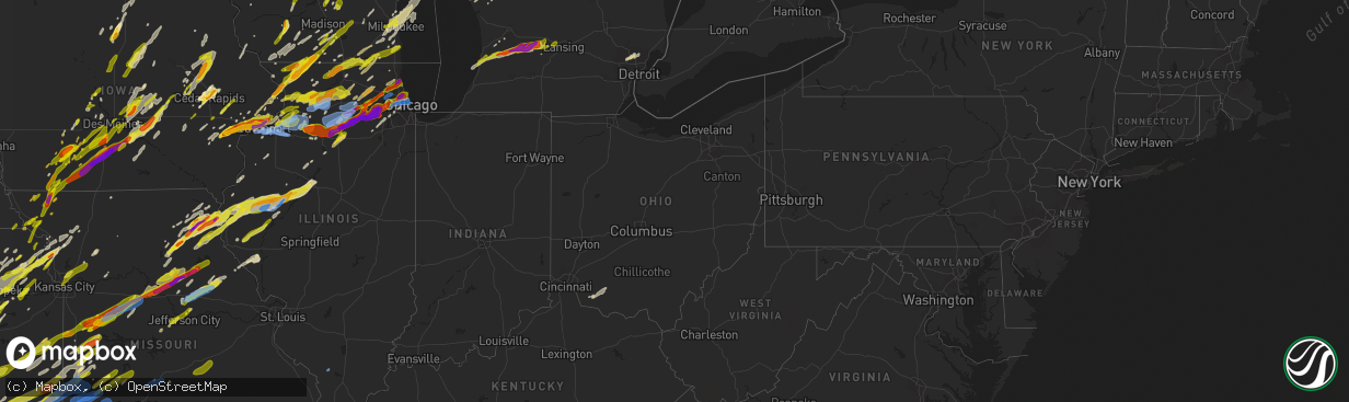 Hail map in Ohio on April 4, 2023