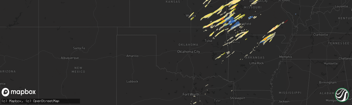 Hail map in Oklahoma on April 4, 2023