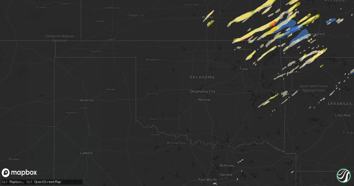 Hail map in Oklahoma on April 4, 2023