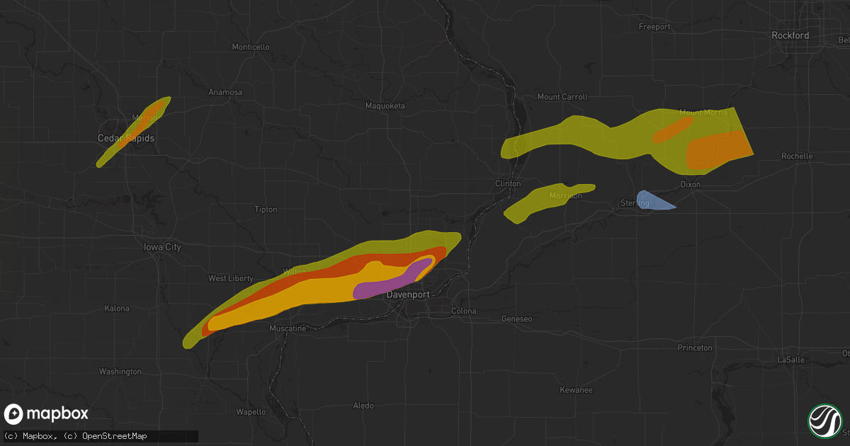 Hail map in Sterling, IL on April 4, 2023