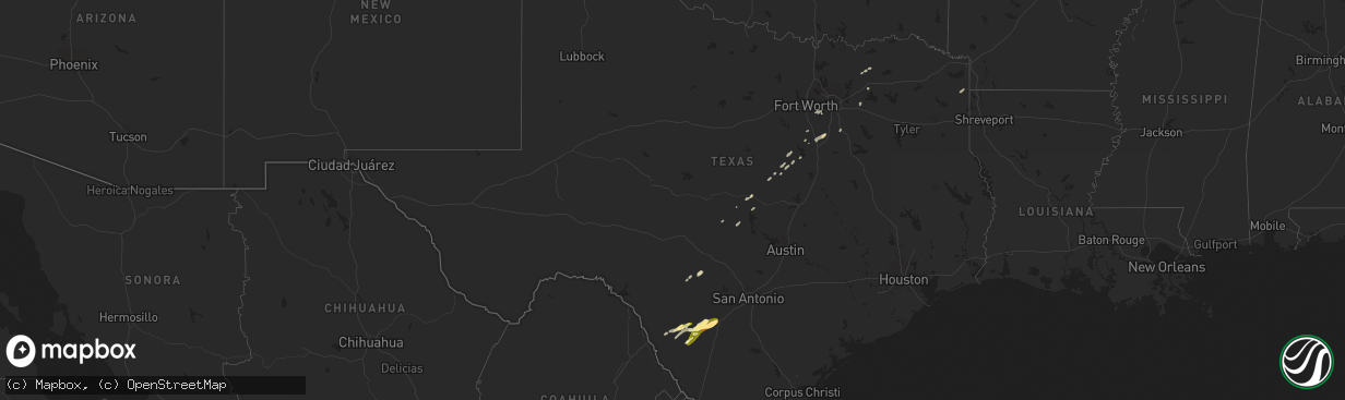 Hail map in Texas on April 4, 2023