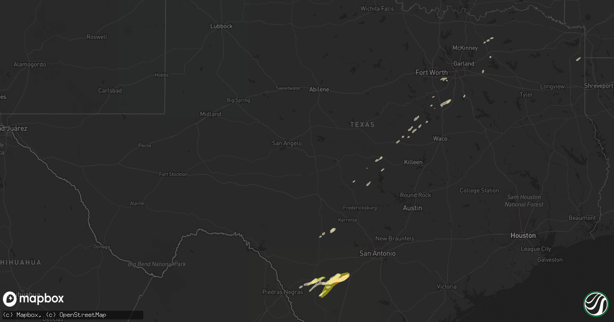 Hail map in Texas on April 4, 2023