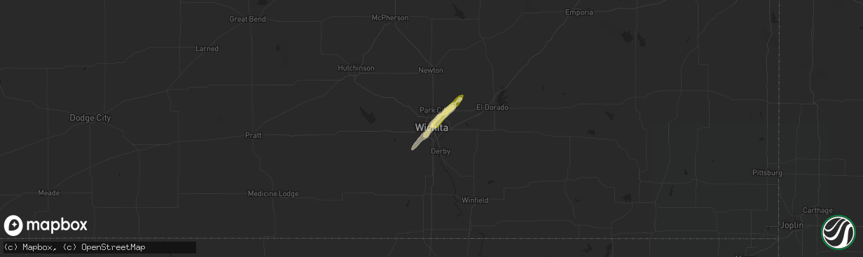 Hail map in Wichita, KS on April 4, 2023