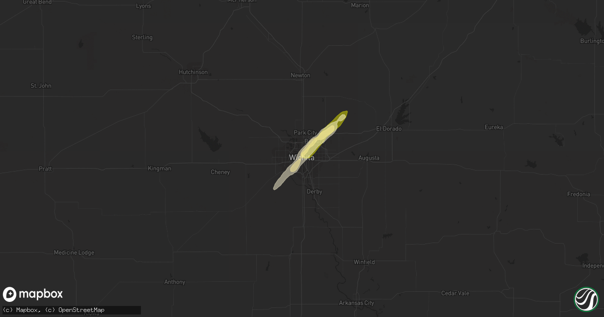 Hail map in Wichita, KS on April 4, 2023