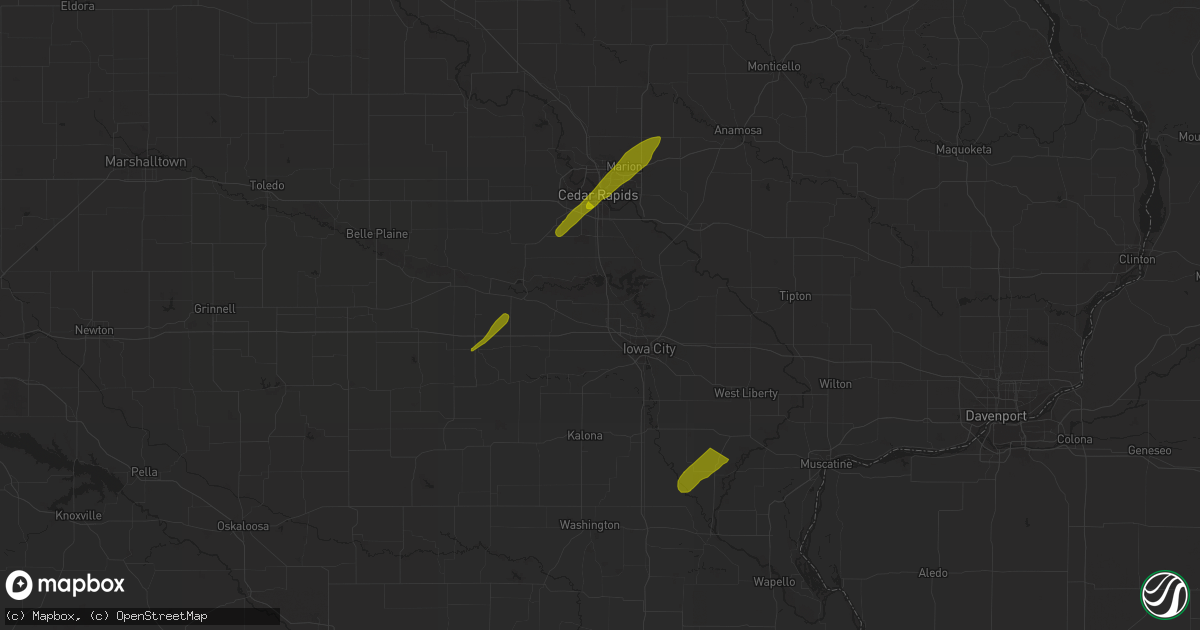 Hail map in Williamsburg, IA on April 4, 2023