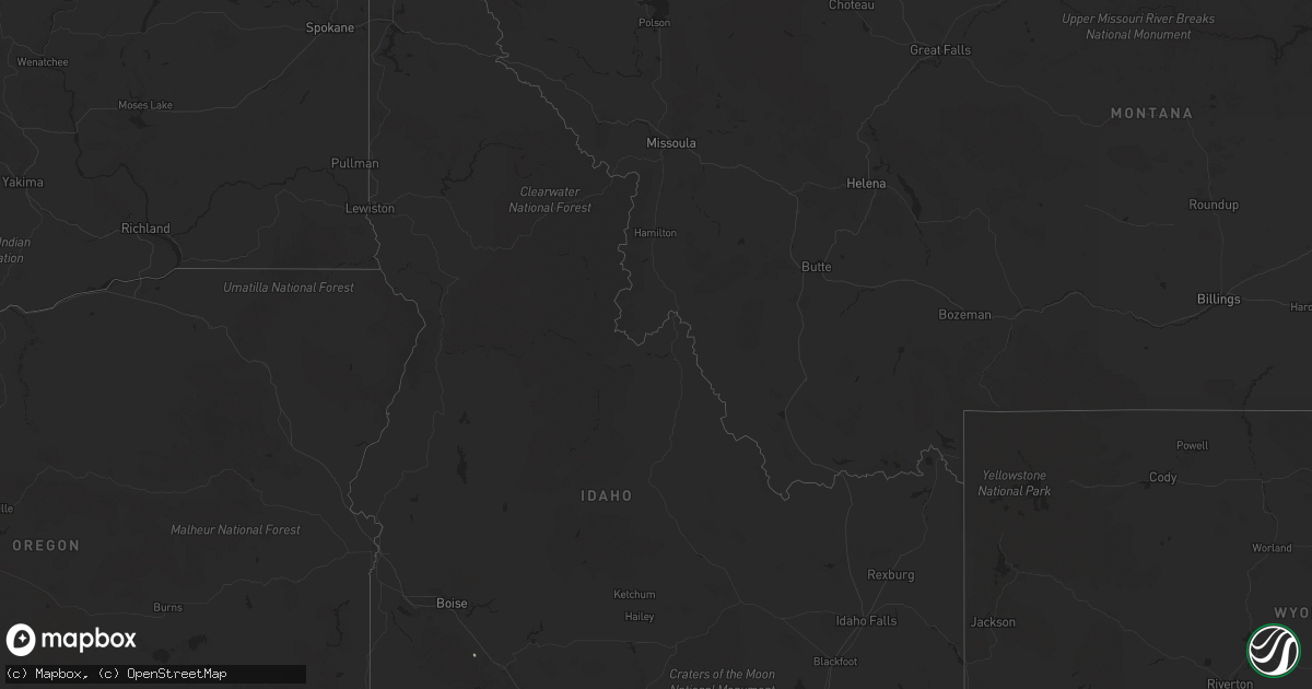 Hail map in Idaho on April 4, 2024