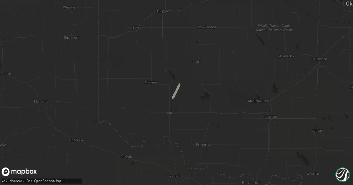 Hail map in Blair, OK on April 4, 2025