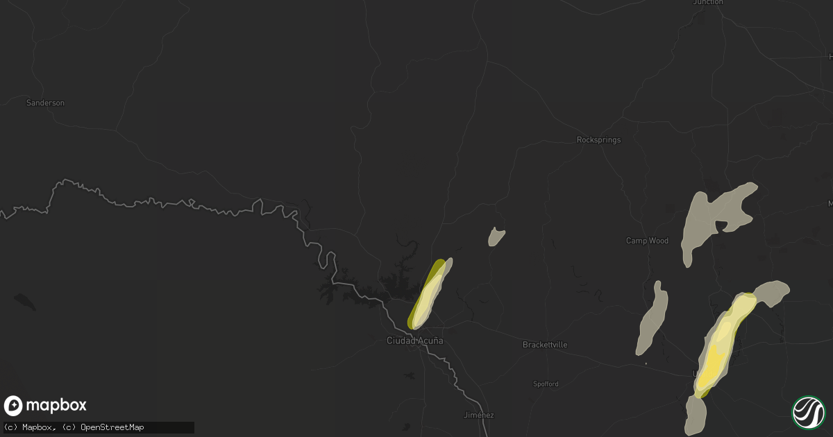 Hail map in Del Rio, TX on April 4, 2025
